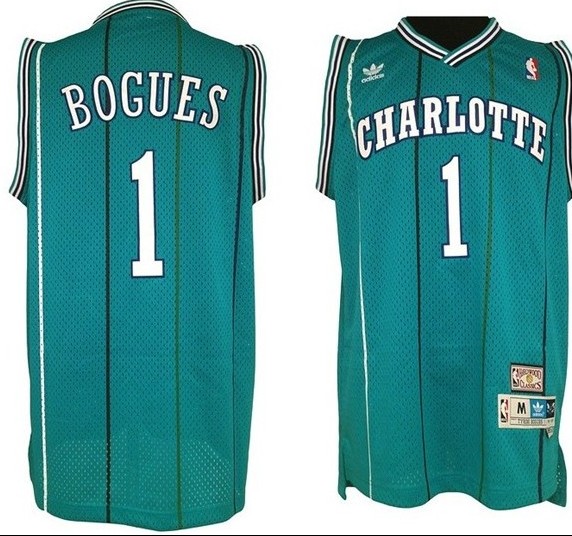  NBA Charlotte Hornets 1 Tyrone Bogues Throwback Soul Swingman Blue Jerseys